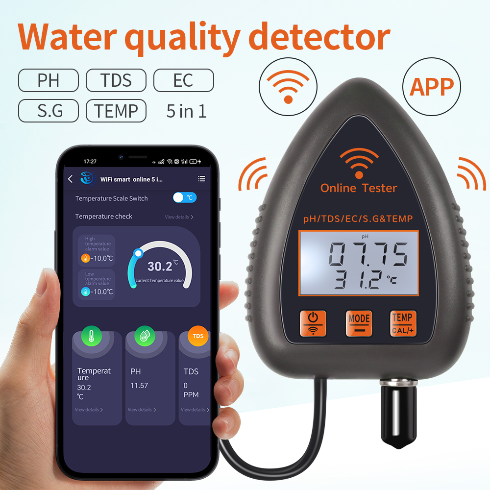 Tuya WiFi 5 en 1 TDS/EC/SALT/S - Planted Aquarium Test Kit reseña y precio